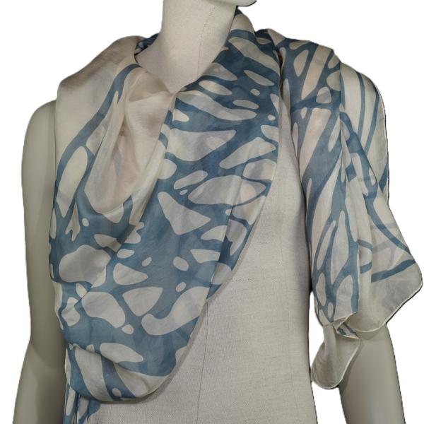 AHMADDY Seidenschal beige silbergrau